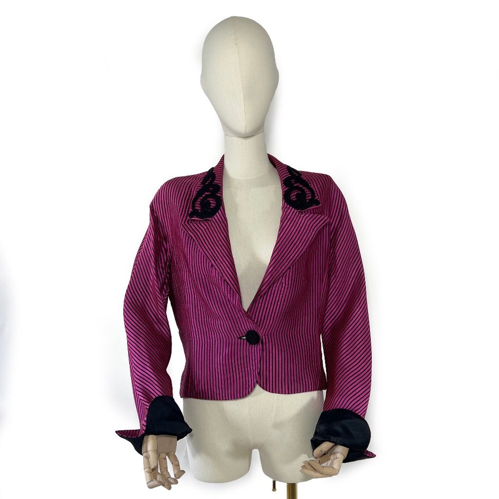 Valentino Authentic Vintage fuchsia silk short jacket sz 42/8